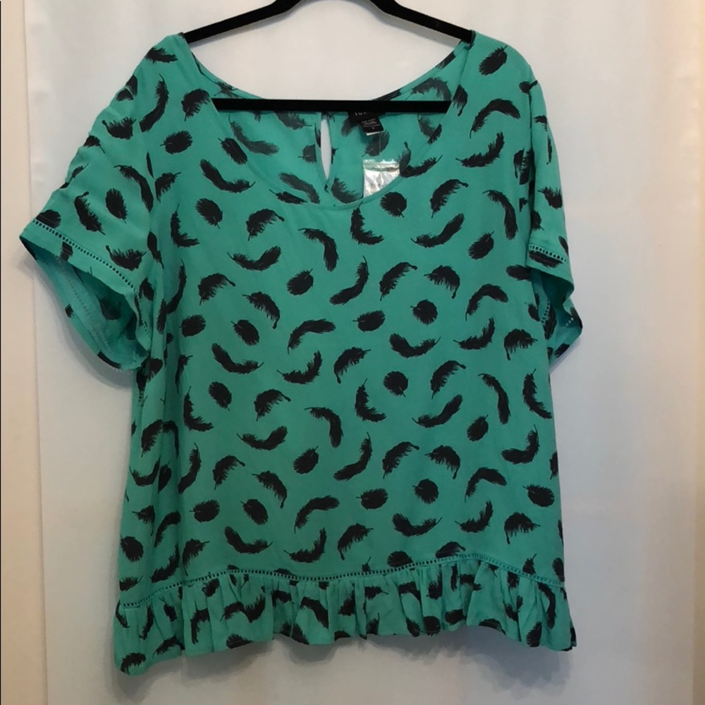 Turquoise and grey torrid top